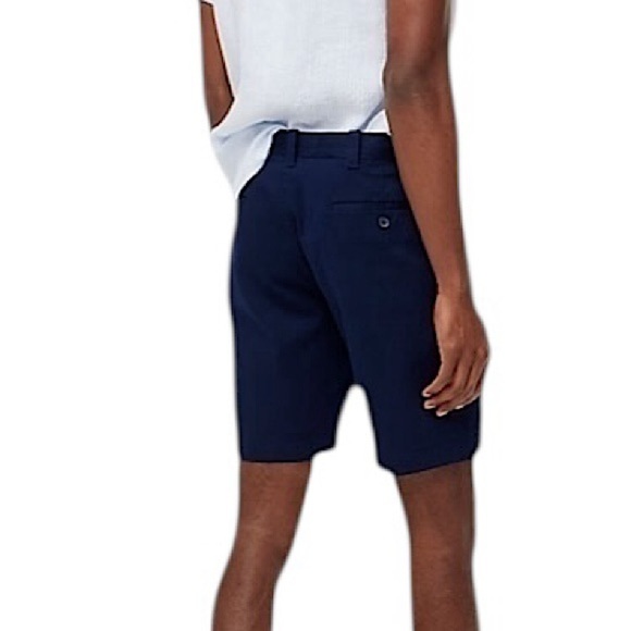 NEW J. CREW FACTORY 9" flex chino short flat front in navy blue size 30 - Picture 2 of 7